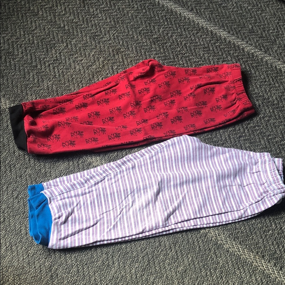 George Kids Pajama Bottoms bundle of 2 - Red & Light Purple Stripes